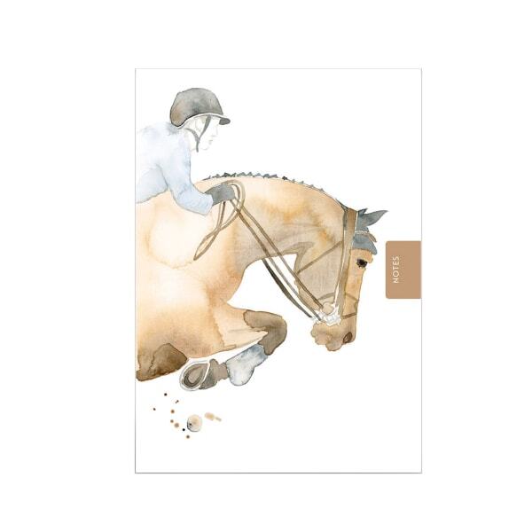 Deckled Edge Jumping Horse Notebook (A6)