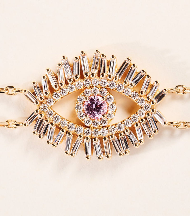 Suzanne Kalan evil eye rose gold bracelet, imported from the UK