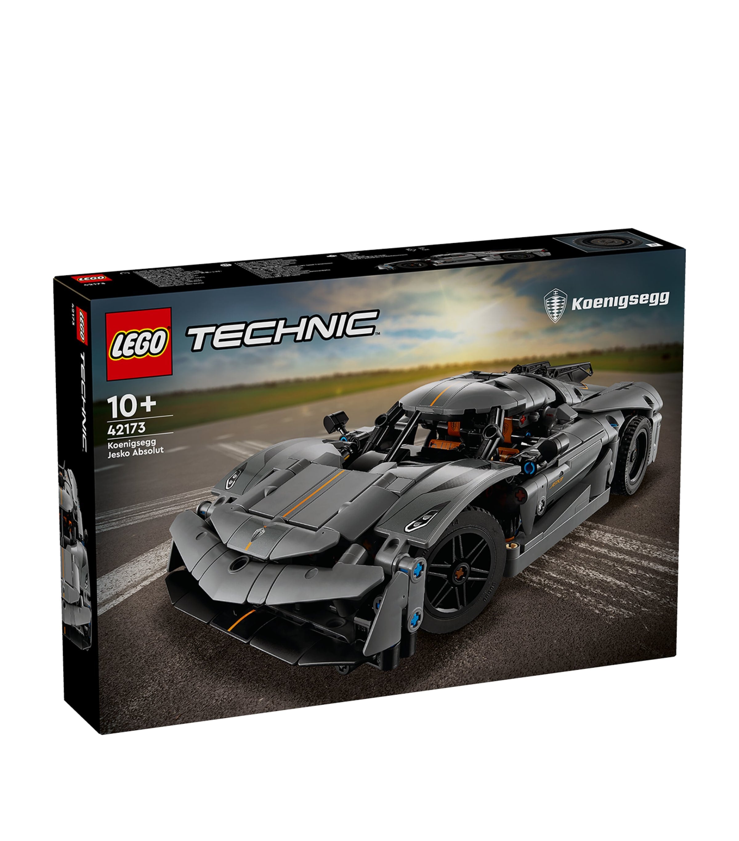LEGO Technic Koenigsegg Jesko Absolut grey hypercar model, UK version