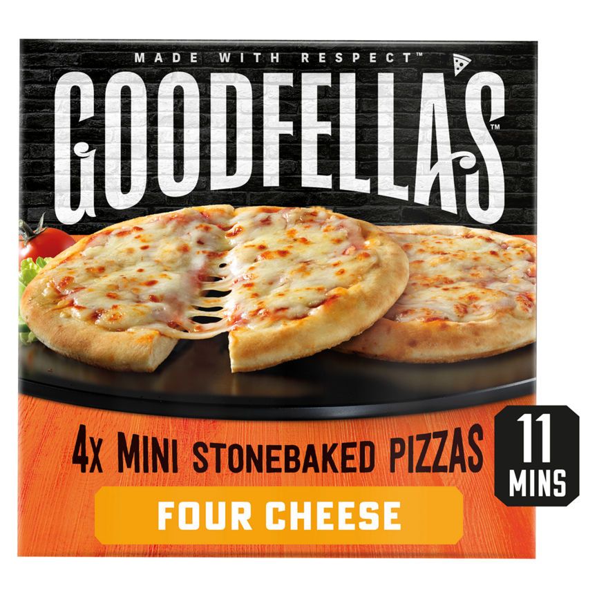 Goodfella's 4x Mini Stonebaked Pizzas Four Cheese GOODS ASDA   