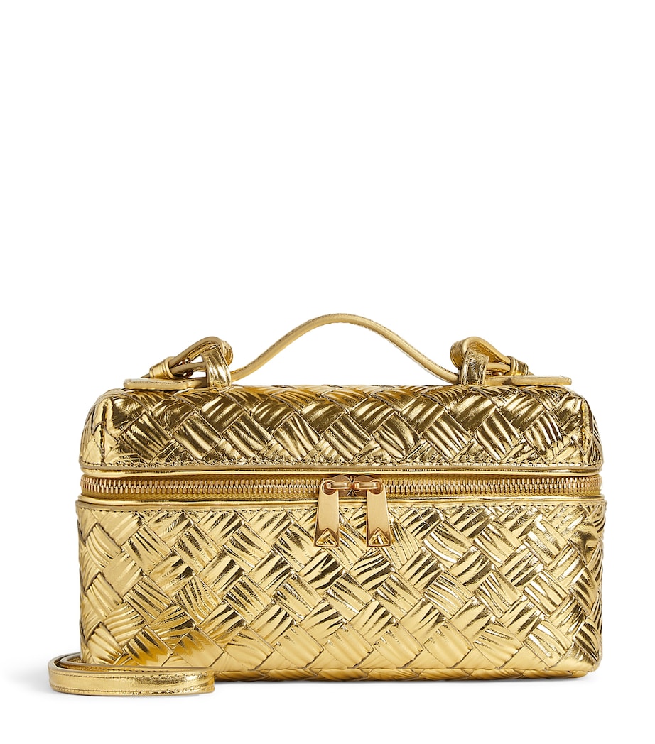 Bottega Veneta Bang Bang vanity case metallic calfskin gold hardware, imported from the UK