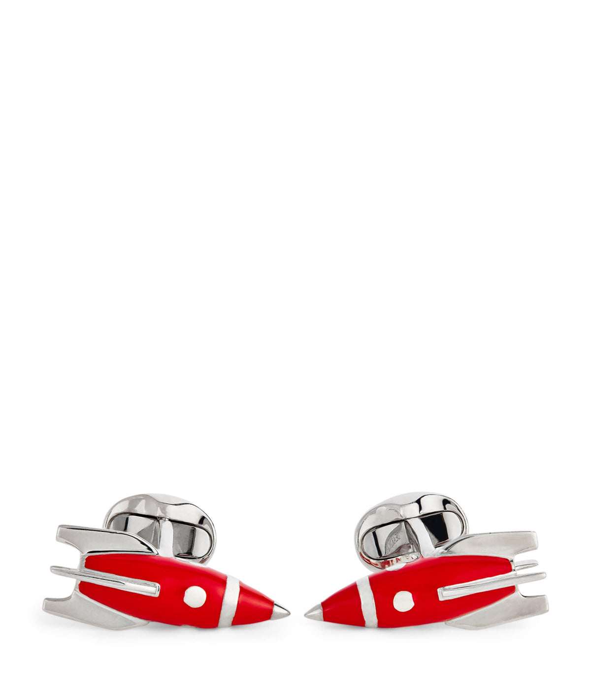 Deakin & Francis sterling silver enamel rocket cufflinks, imported from the UK