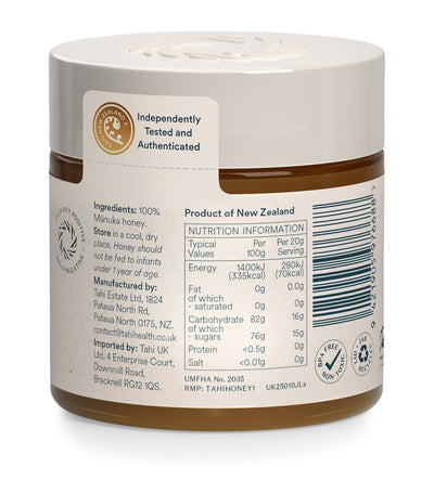 Harrods Tahi Honey Manuka Honning UMF™ 10+ / MGO 263+ (250g) - Kjøp online hos McGrocer