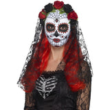 Smiffys Day of the Dead Senorita full face mask with veil (British brand)