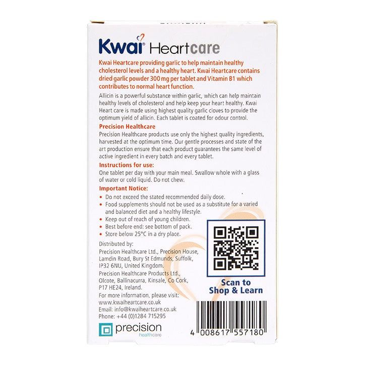 Kwai Heartcare One-a-Day 30 Tablets Garlic Supplements Holland&Barrett