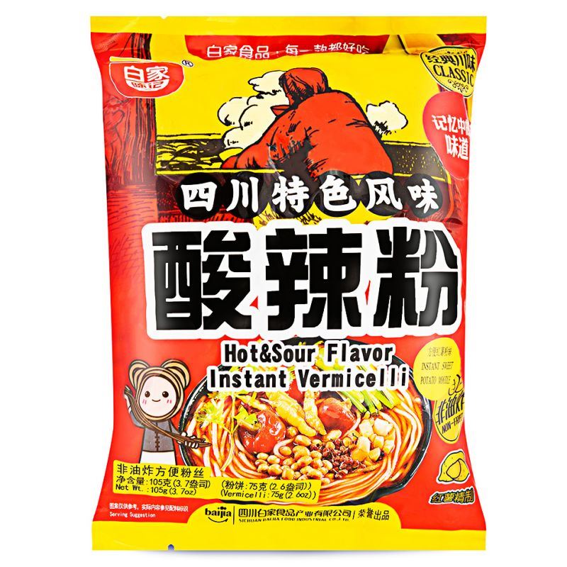 Bai Jia hot and sour instant vermicelli - British product