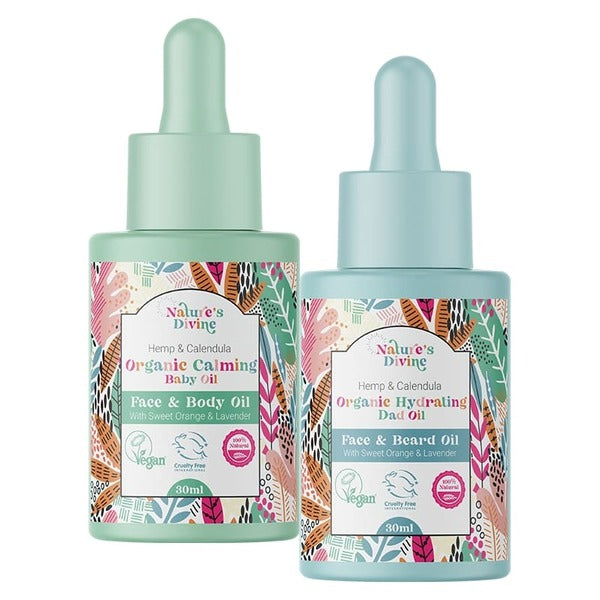 Nature's Divine Oils Bundle organic baby and beard oil, UK version