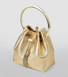 Jimmy Choo Micro Bon Bon top-handle bag metallic leather (British brand)