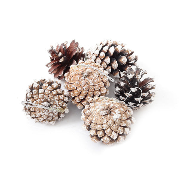 Livingandhome white pine cone Christmas ornament set, UK version