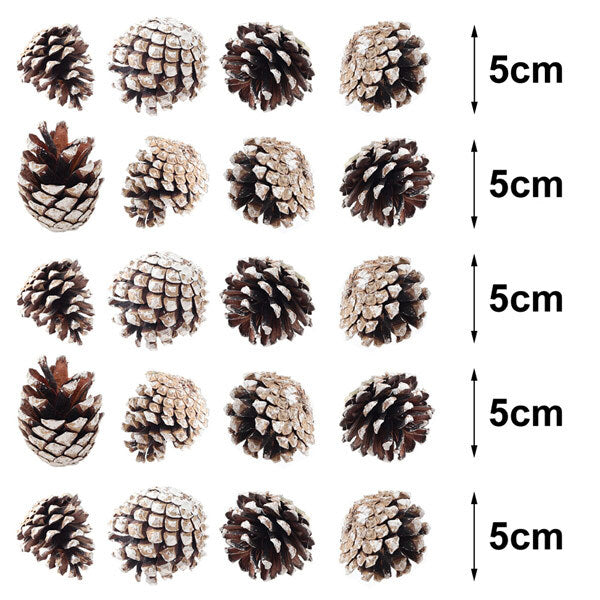 Livingandhome white pine cone Christmas ornament set, UK version