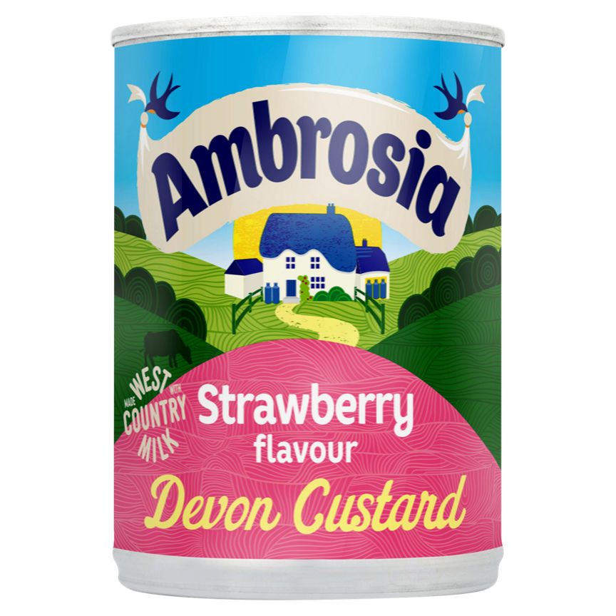 Ambrosia Strawberry Flavour Custard Can