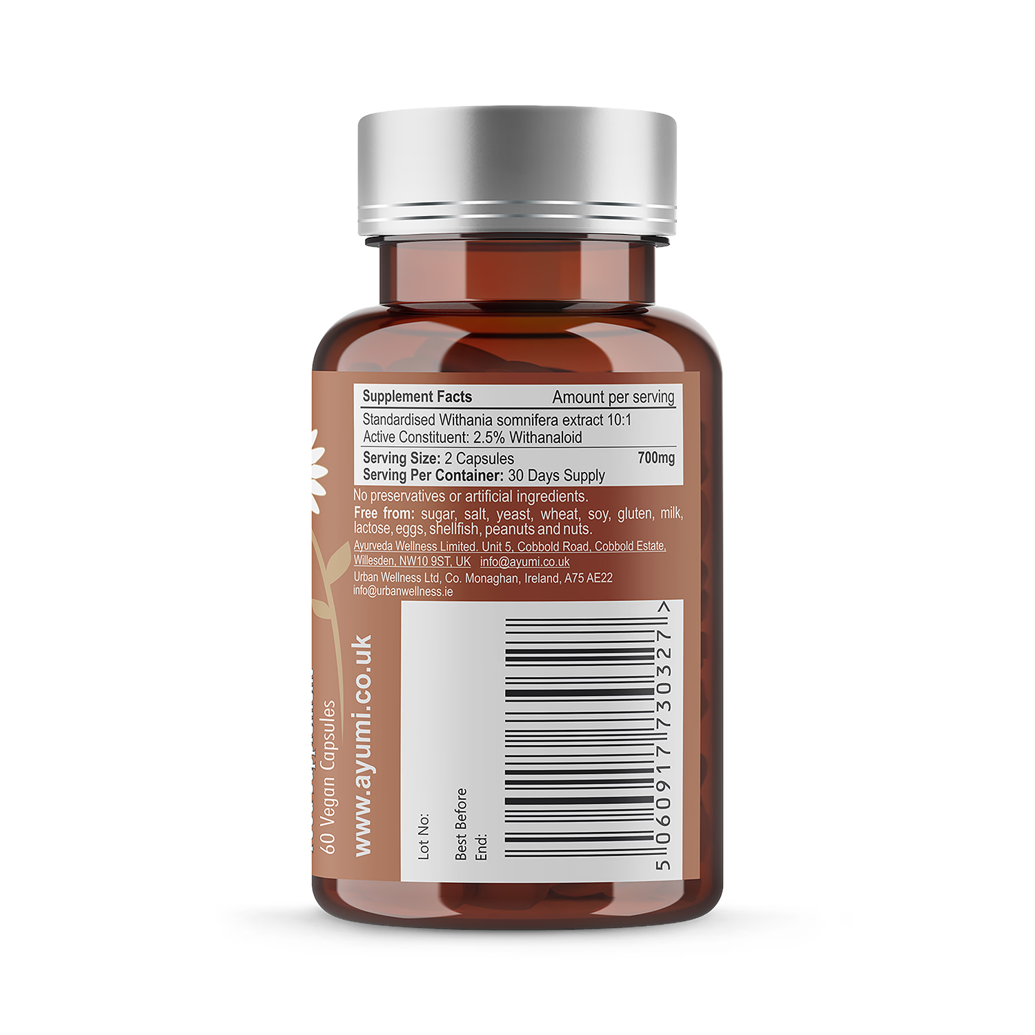 Ayumi Ashwagandha vegan capsules 60 count - British product