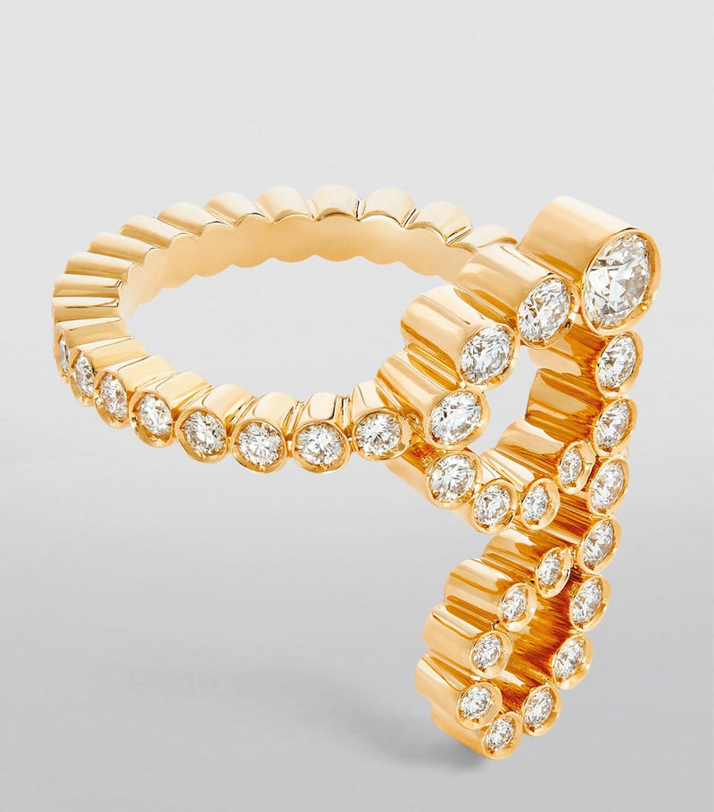 Sophie Bille Brahe Ensemble 'G' ring 18kt yellow gold with diamonds, imported from the UK