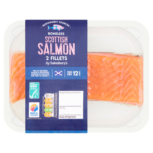 Sainsbury's Skin on ASC Scottish Salmon Fillets x2 240g GOODS Sainsburys   