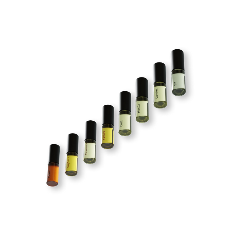 Rollercoaster aromatherapy discovery set with 8 mini rollerballs (British brand)