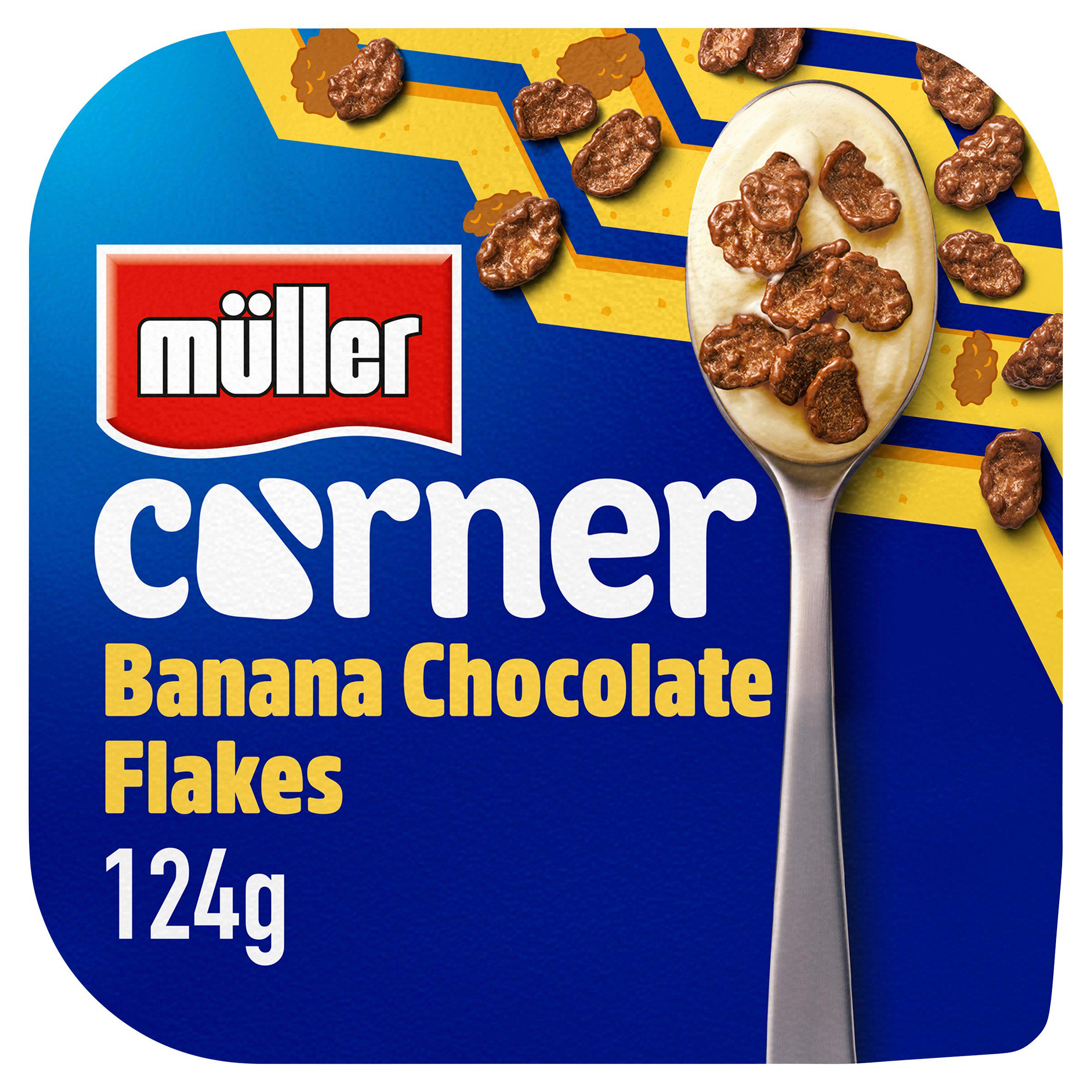 Muller Corner Banana Yogurt with Chocolate Flakes 124g GOODS Sainsburys   