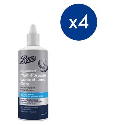 Boots Advanced Multi-purpose Contact Lens Solution For Soft & Hard Lenses - 4 x 360ml GOODS Boots   