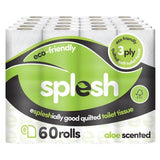 Splesh quilted aloe vera toilet paper 60 rolls, imported from the UK