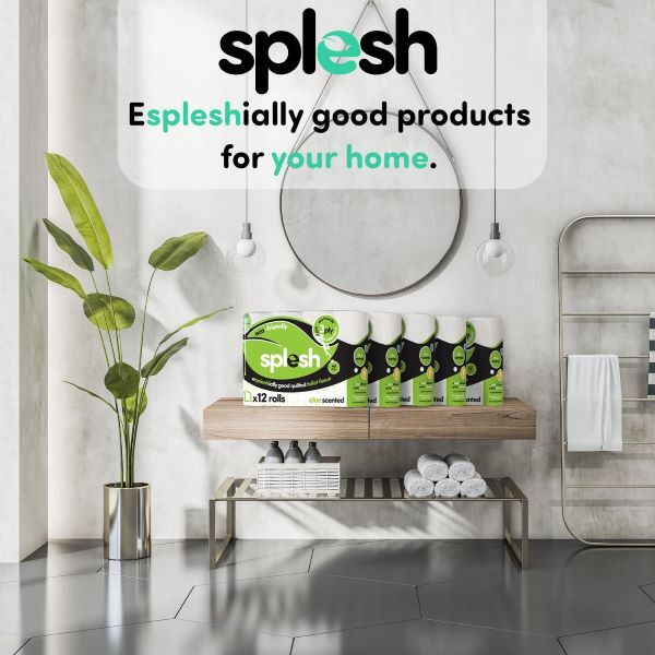 Splesh quilted aloe vera toilet paper 60 rolls, imported from the UK