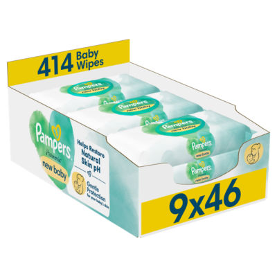 ASDA Pampers Harmonie Sensitive Feuchttücher für Neugeborene, plastikfrei, 9 Packungen (414 Tücher) – online bei McGrocer kaufen