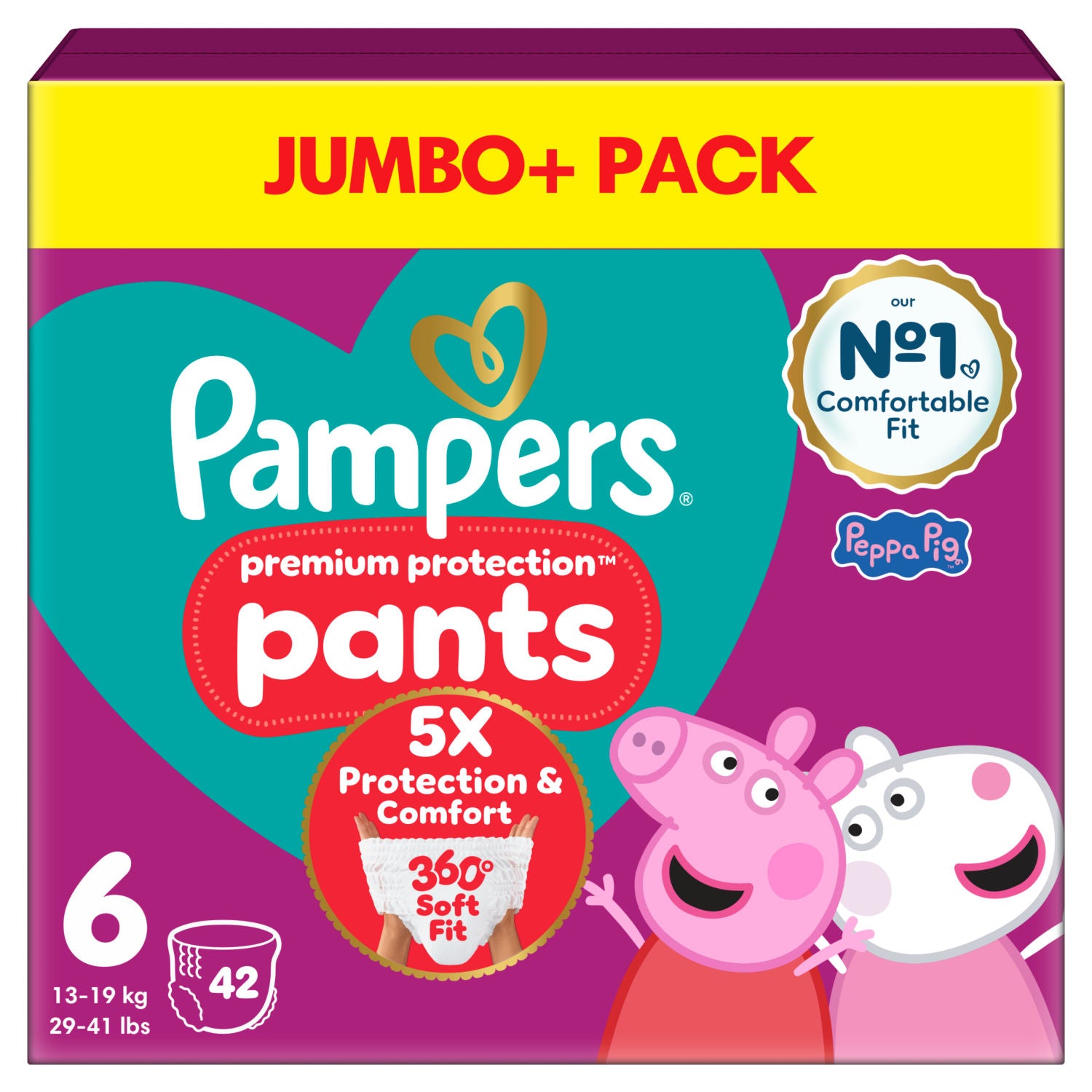 Pampers Premium Protection Peppa Pig nappy pants size 6 - British product