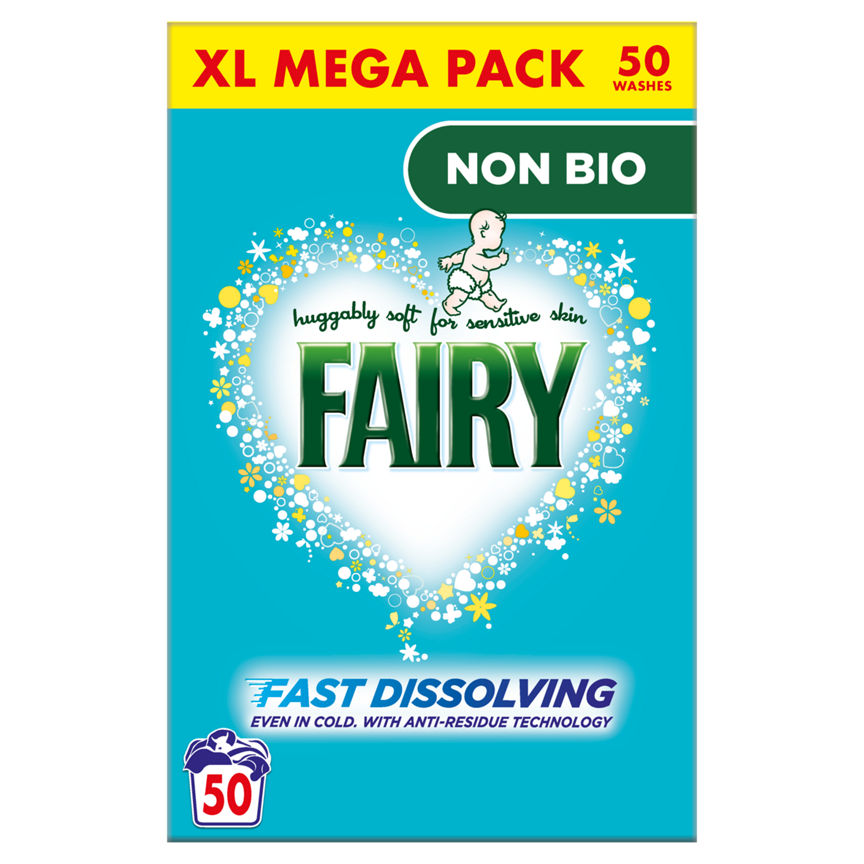 Fairy Non Bio Washing Powder 3kg, 50 Washes GOODS ASDA   