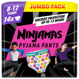 Pampers Ninjamas Pyjama Pants Unisex Hearts, 8 - 12 Years, 14 Pyjama Pants, 27kg - 43kg GOODS ASDA   