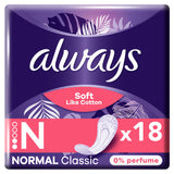 Always Soft Like Cotton Normal Panty Liners, 0% Perfume, 18 Count GOODS ASDA   