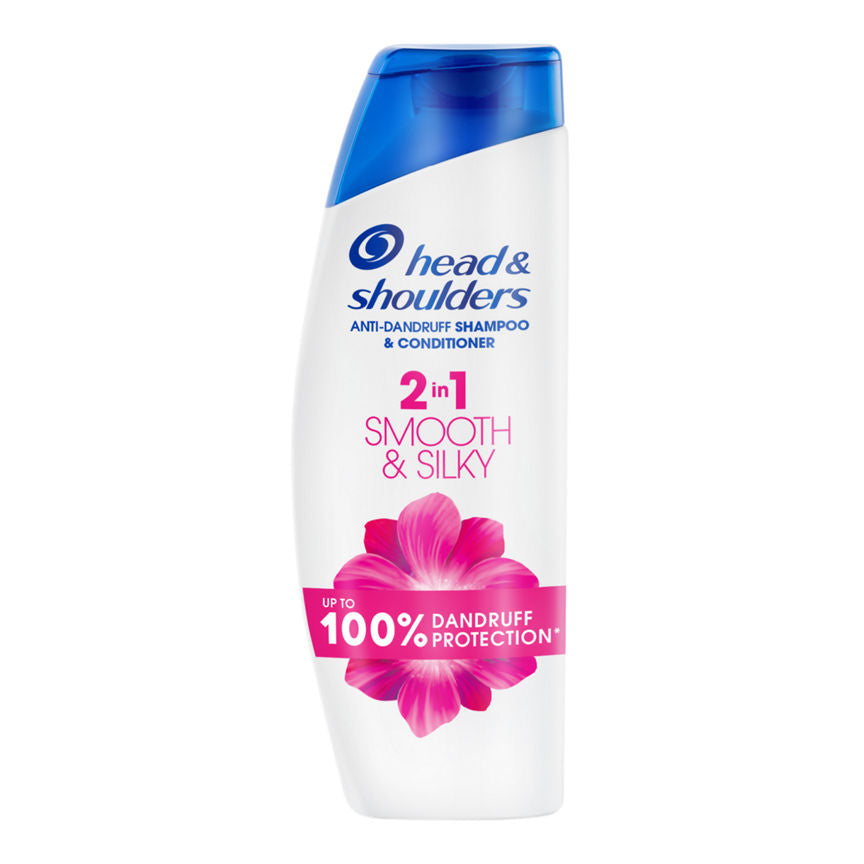 Head & Shoulders Smooth & Silky 2in1 Anti Dandruff Shampoo 330ml. Fresh Clean Feeling GOODS ASDA   