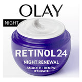 Olay Retinol 24 Night Cream Face Moisturiser. Anti Ageing Skincare: Smooths, Renews, 50ml GOODS ASDA   