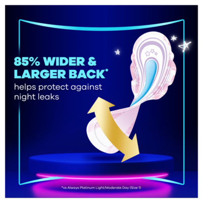 Always sanitary towels heavy flow night size 5 wings 12 pads (British brand)