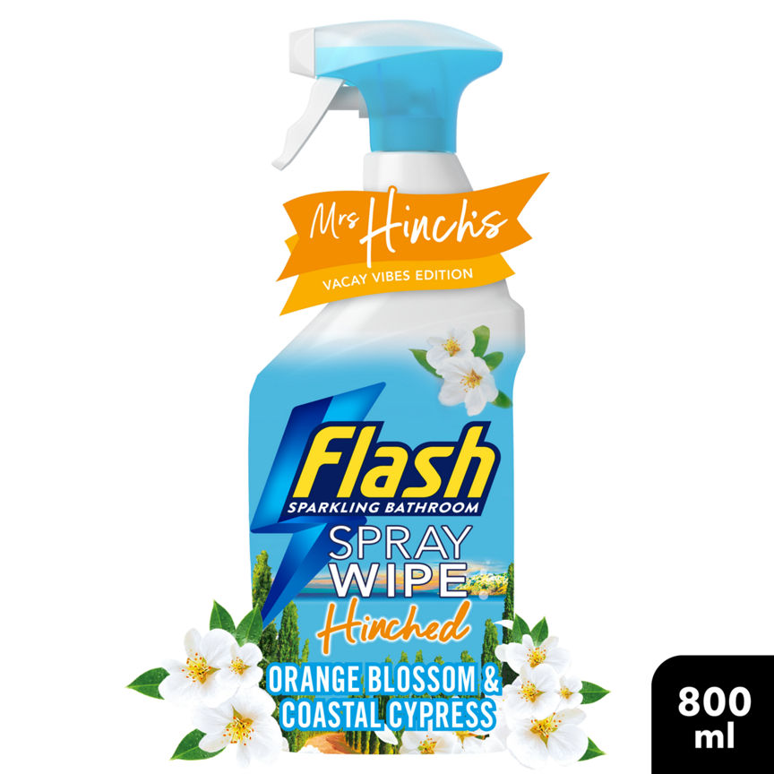 Flash Spray Wipe Hinched Mrs Hinch's Vacay Vibes Ltd Edition Orange Blossom & Coastal Cypress 800ml GOODS ASDA   