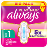 Always sanitary towels light moderate flow day wings 22 pads (British brand)