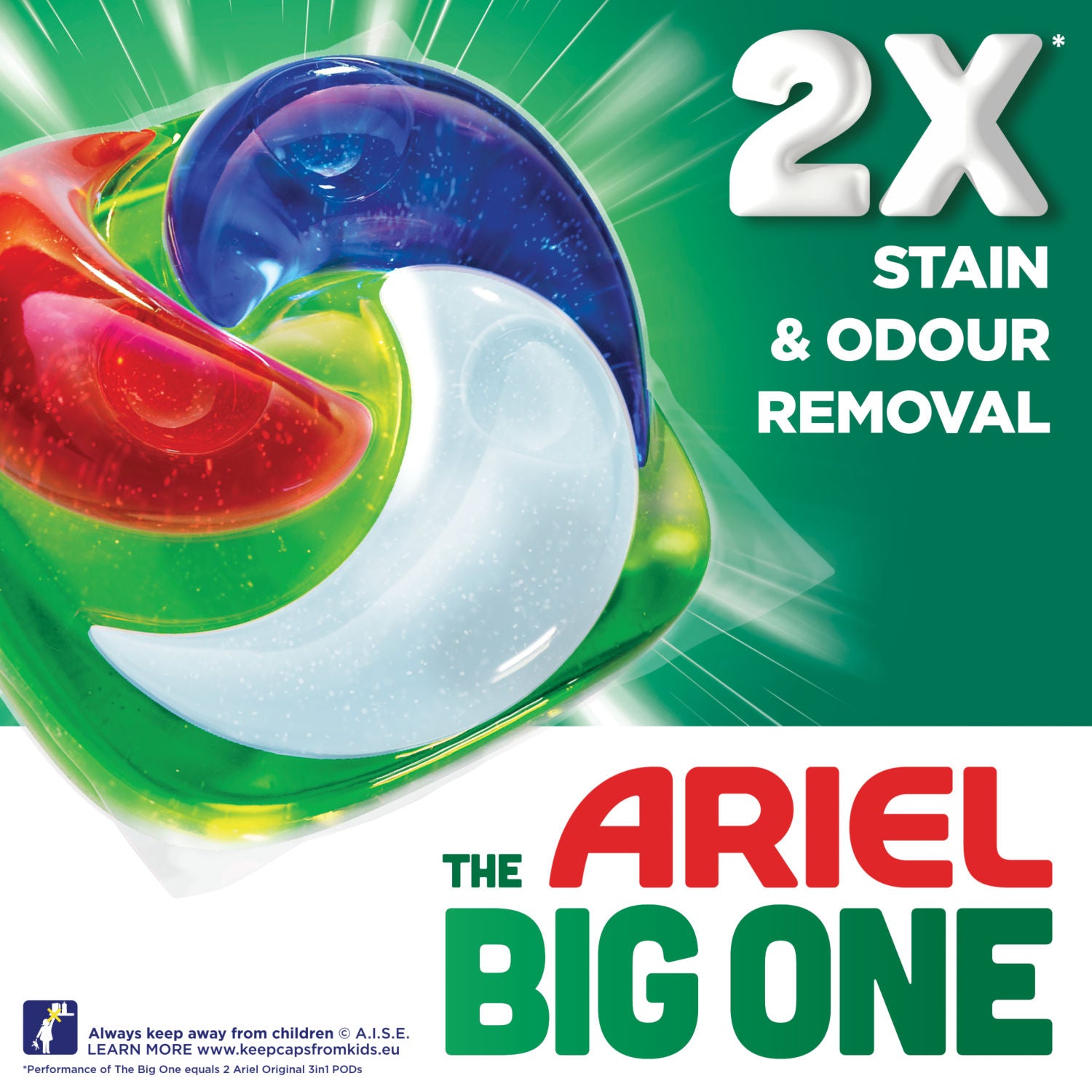 Ariel Big One Pods Original 21 count washing capsules - British product