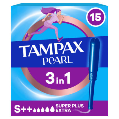 Tampax Pearl Super Plus Extra tampons 15 count, UK version