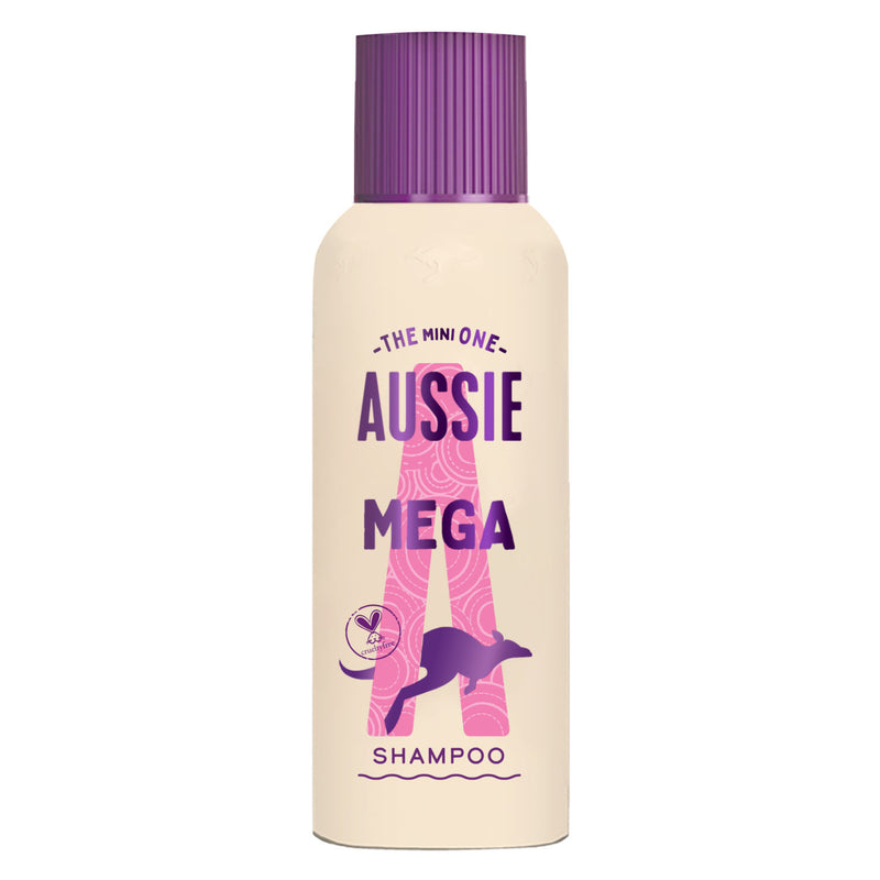 Aussie Mighty Mega Shampoo 100ml. Gently Cleansing Shampoo for Soft and Shiny Hair