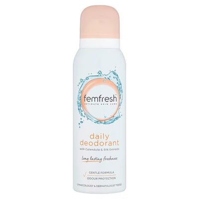 Superdrug Femfresh Daily Freshness Deodorant Intimate Hygiene Spray 125ml- Buy online at McGrocer