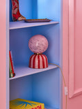 Eleanor Bowmer pink red striped ceramic table lamp (British brand)