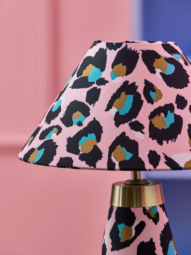 Eleanor Bowmer pink leopard print table lamp 45cm height (British brand)