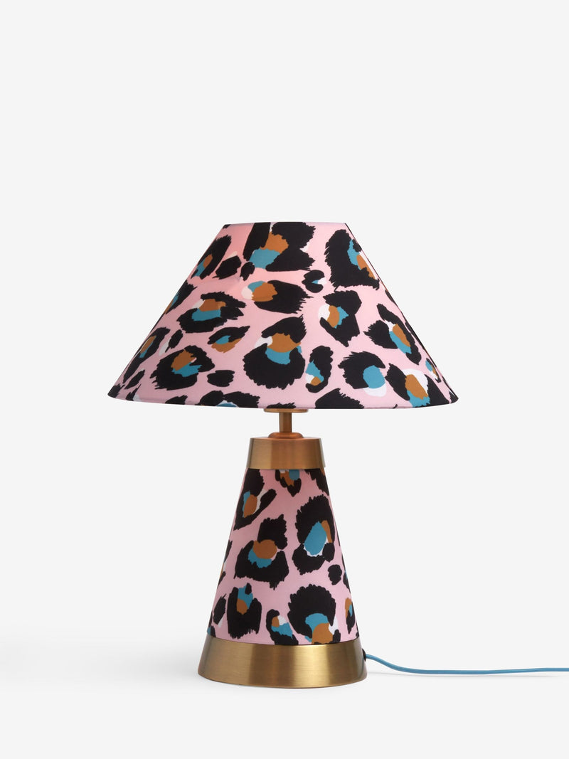 Eleanor Bowmer pink leopard print table lamp 45cm height (British brand)