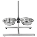 Stainless steel dual dog dining set large - British product