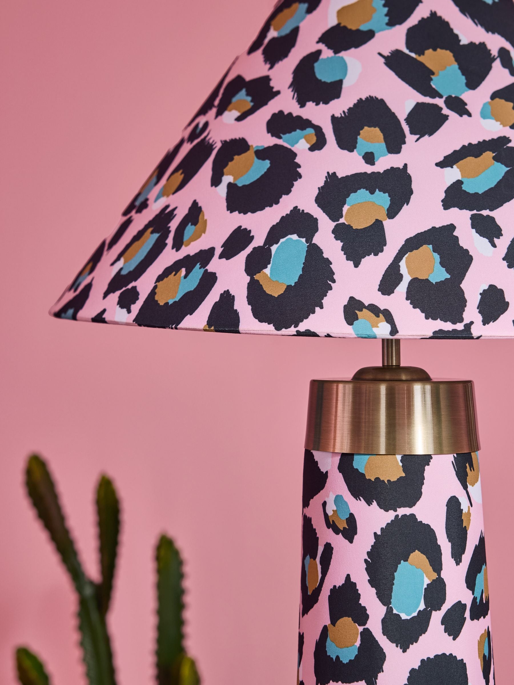 Eleanor Bowmer pink leopard print floor lamp, UK version