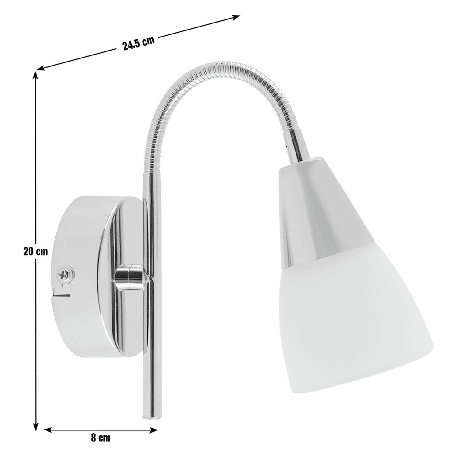 Argos Home Curico glass wall light chrome and white - imported from the UK