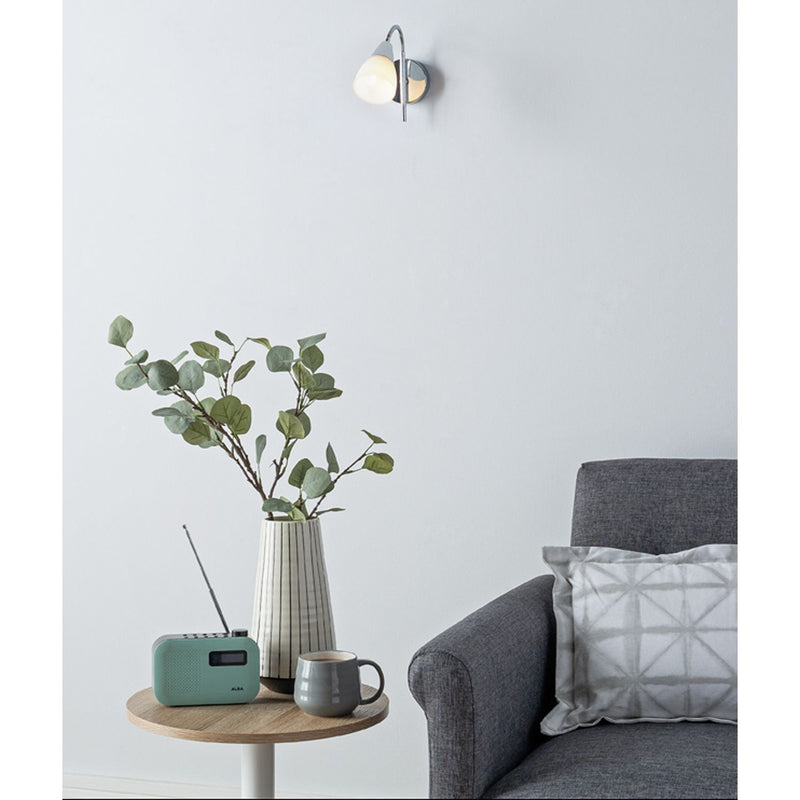 Argos Home Curico glass wall light chrome and white - imported from the UK