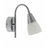 Argos Home Curico glass wall light chrome and white - imported from the UK