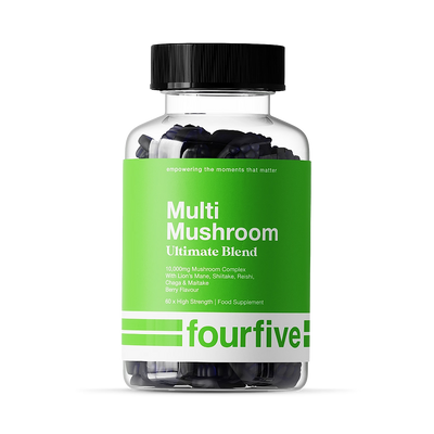 fourfive Mélange ultime de champignons multi-usages, saveur baies, 10&nbsp;000&nbsp;mg, 60&nbsp;gommes