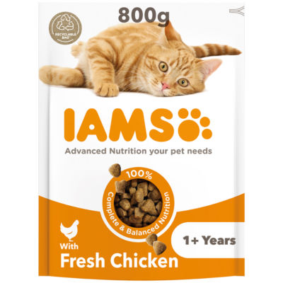 IAMS Advanced Nutrition adult dry cat food chicken 800g (British brand)