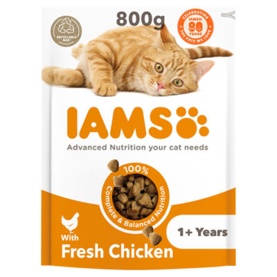 ASDA IAMS Advanced Nutrition Adult Dry Cat Food Chicken 800g- Buy online at McGrocer