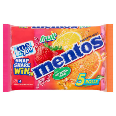 Mentos Fruit Chewy Dragees 5 x 38g