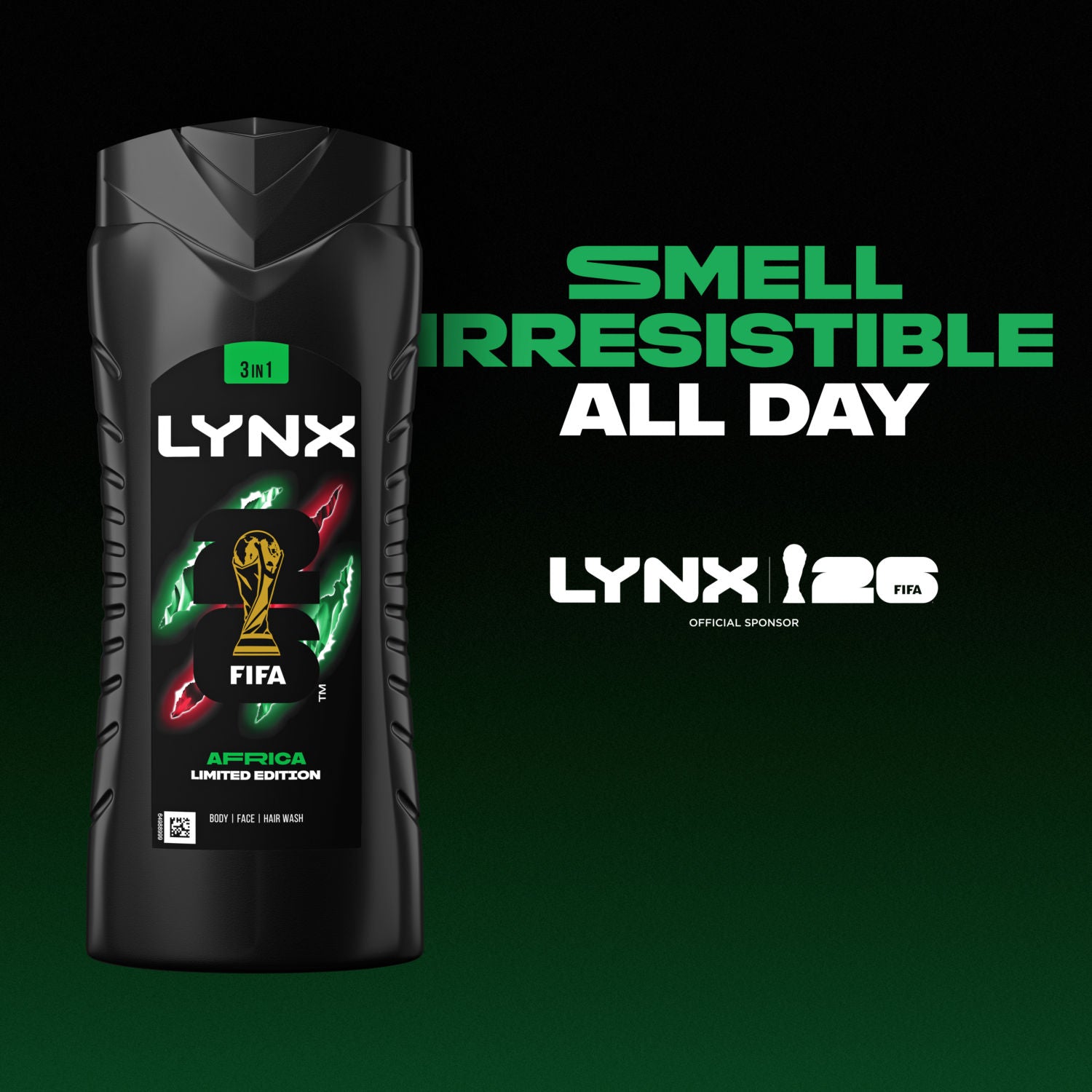 Lynx Africa 3-in-1 body wash limited edition FIFA 500 ml, UK version